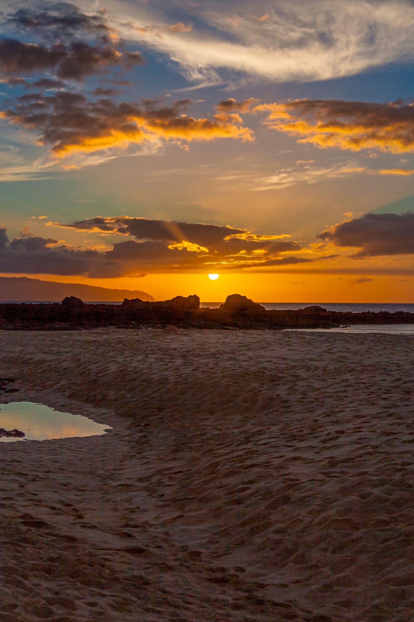 l Evening at Keikis Beach on the North Shore of Oahu Hawaii