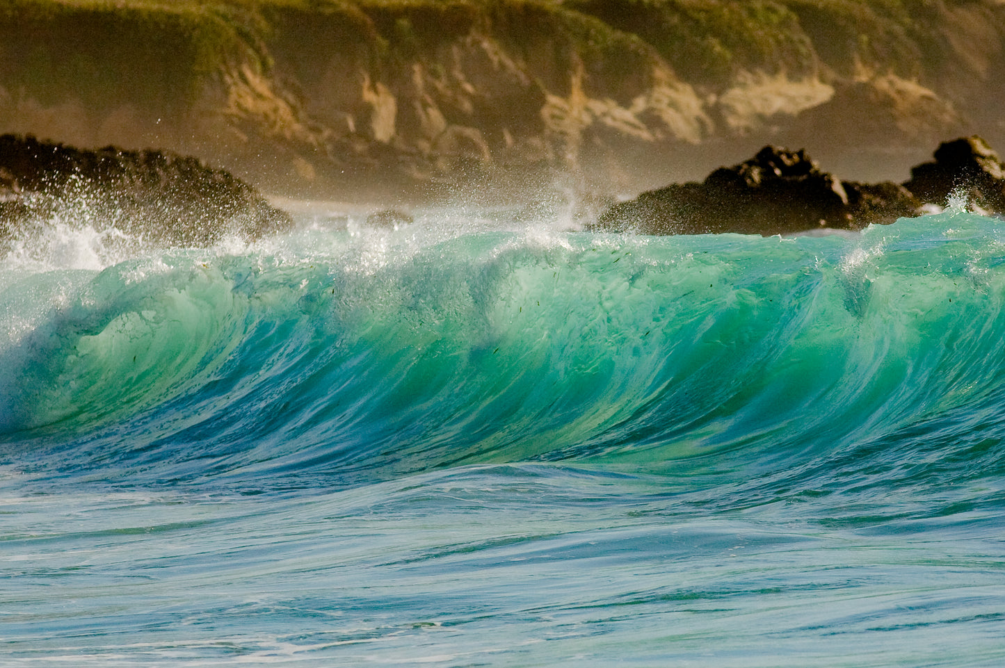 w Monterey Bay wave on a warm summer day on the Central Coast of California